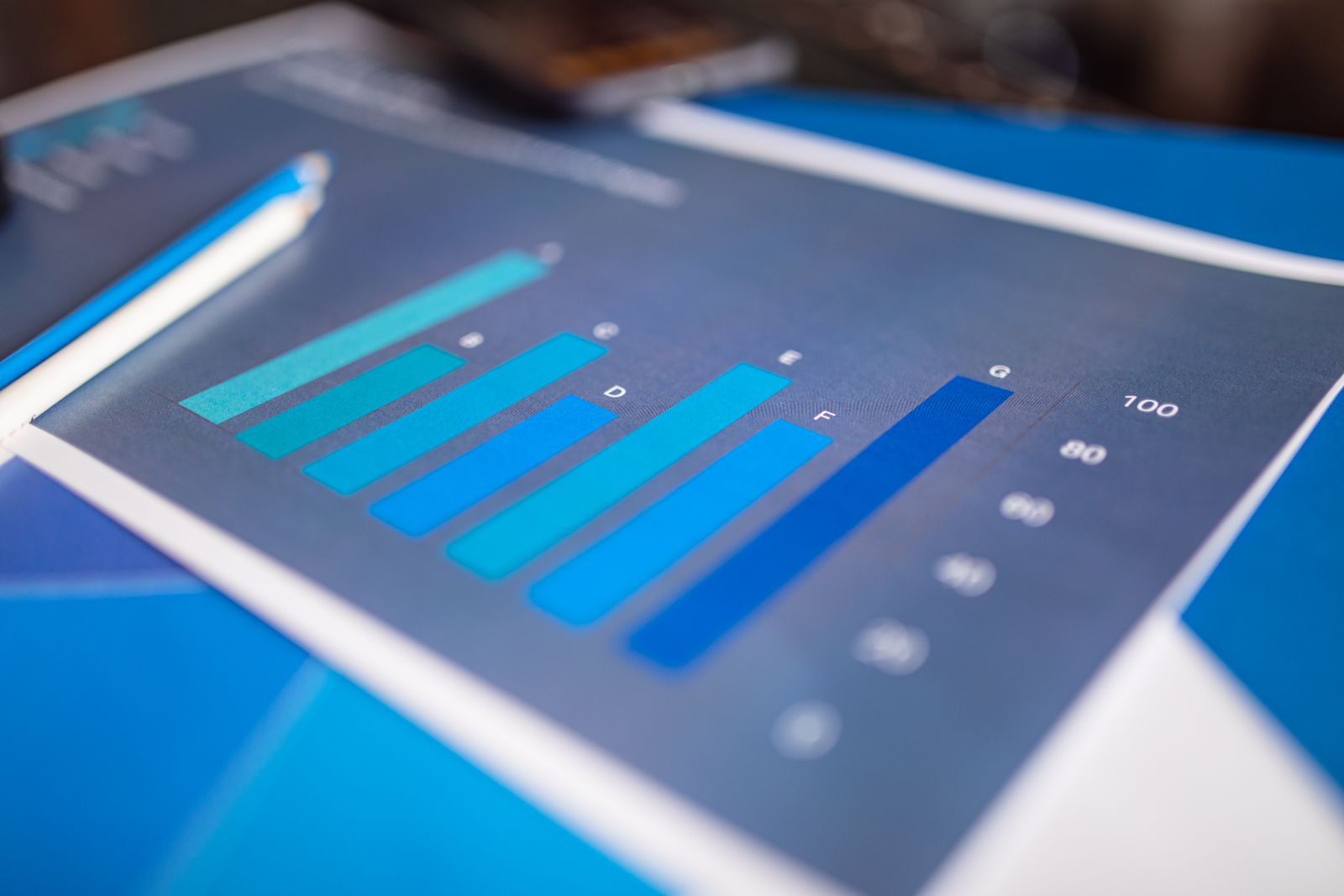 A printed bar chart report